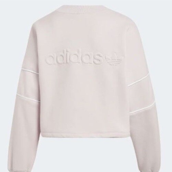 Adidas Originals 3 Stripe Logo Crop Sweatshirt - Picture 6 of 9